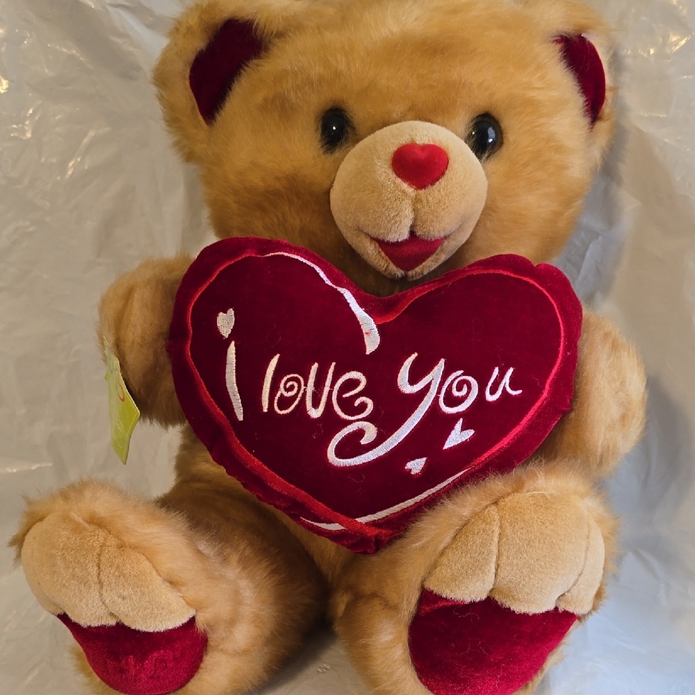 Cute Teddy Bear with Heart Pillow New Large 20 Inch